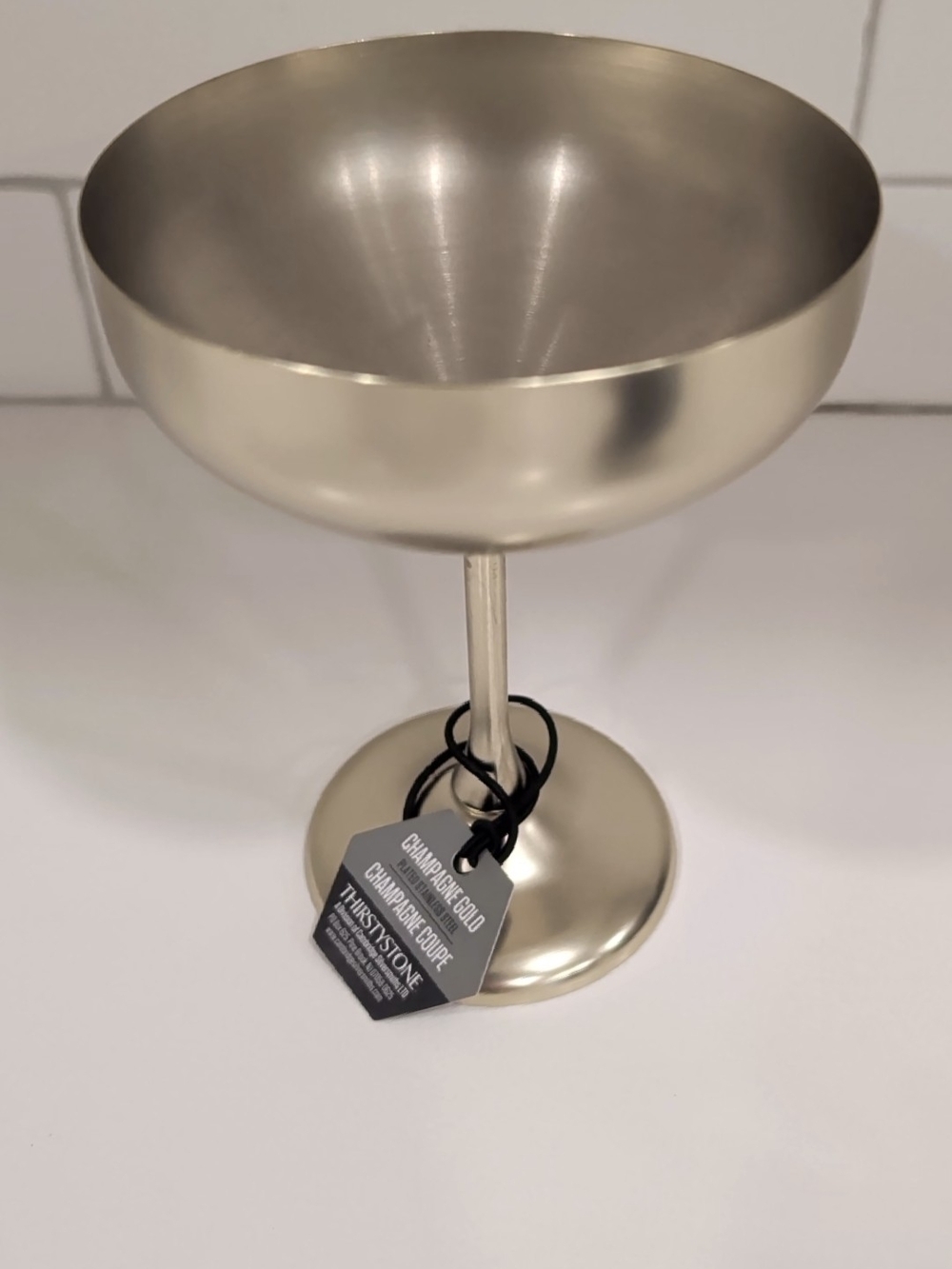 Thirstystone Champagne Coupe Glass - Metallic Champagne Finish